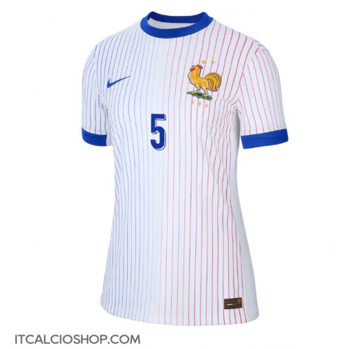 Francia Jules Kounde #5 Seconda Maglia Femmina Europei 2024 Manica Corta